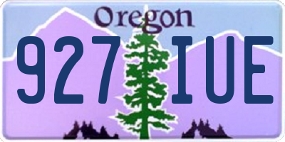 OR license plate 927IUE