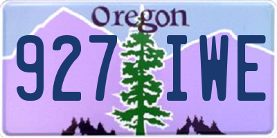 OR license plate 927IWE