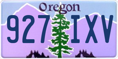OR license plate 927IXV