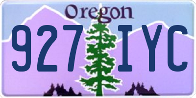 OR license plate 927IYC