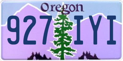 OR license plate 927IYI