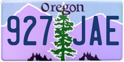 OR license plate 927JAE