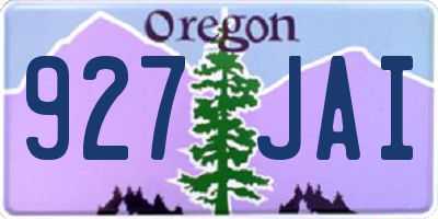 OR license plate 927JAI