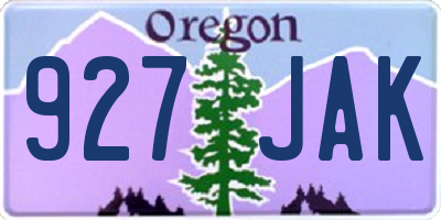 OR license plate 927JAK
