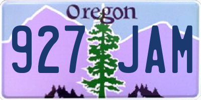 OR license plate 927JAM