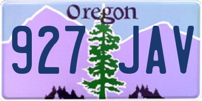OR license plate 927JAV