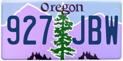 OR license plate 927JBW