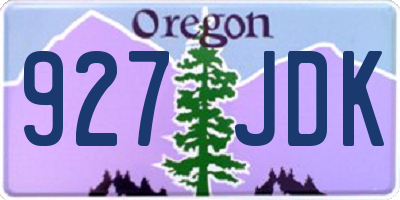OR license plate 927JDK