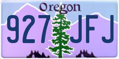 OR license plate 927JFJ