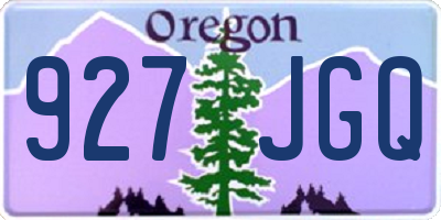 OR license plate 927JGQ