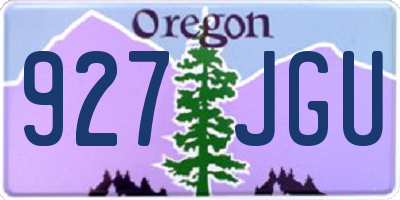 OR license plate 927JGU