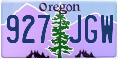 OR license plate 927JGW