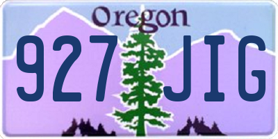 OR license plate 927JIG