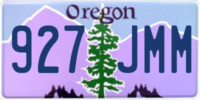 OR license plate 927JMM