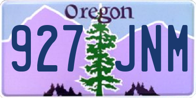 OR license plate 927JNM