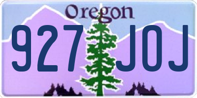 OR license plate 927JOJ