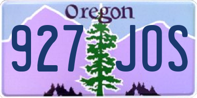 OR license plate 927JOS