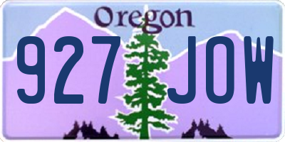 OR license plate 927JOW