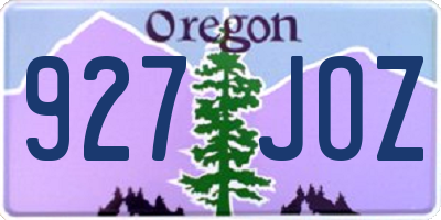 OR license plate 927JOZ