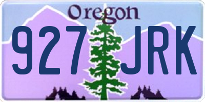 OR license plate 927JRK