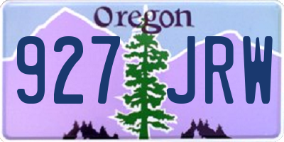 OR license plate 927JRW