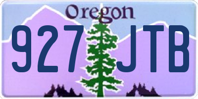 OR license plate 927JTB