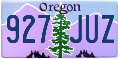 OR license plate 927JUZ