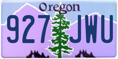 OR license plate 927JWU