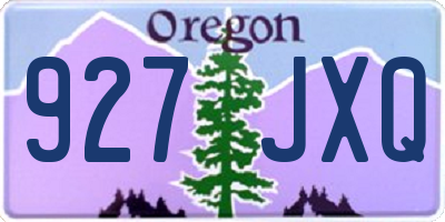 OR license plate 927JXQ