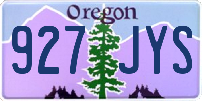 OR license plate 927JYS