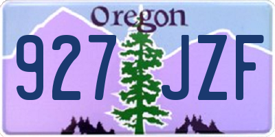 OR license plate 927JZF
