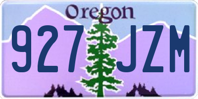OR license plate 927JZM