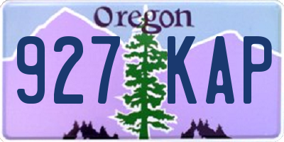 OR license plate 927KAP