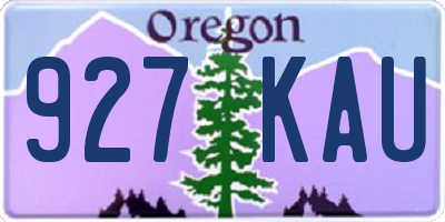 OR license plate 927KAU