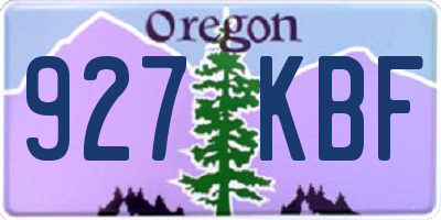 OR license plate 927KBF