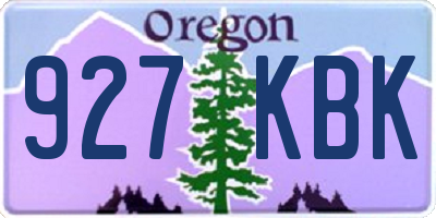 OR license plate 927KBK