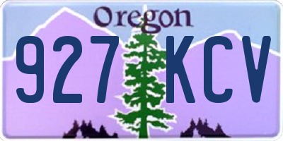 OR license plate 927KCV