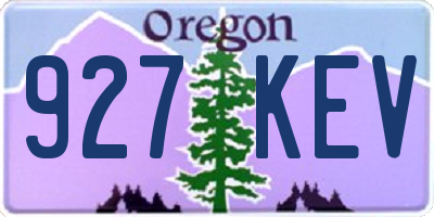 OR license plate 927KEV