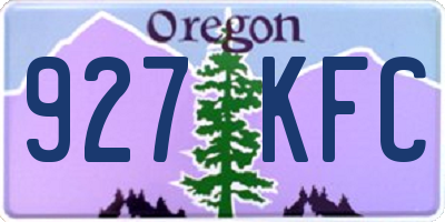 OR license plate 927KFC