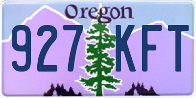 OR license plate 927KFT