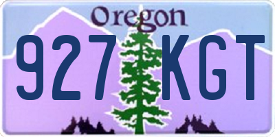 OR license plate 927KGT