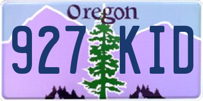 OR license plate 927KID