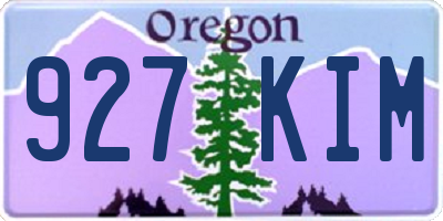 OR license plate 927KIM