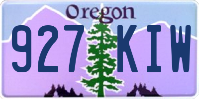 OR license plate 927KIW