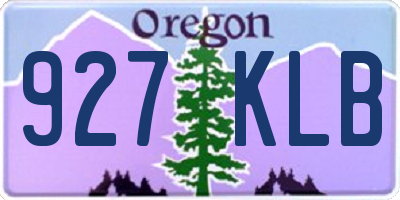 OR license plate 927KLB