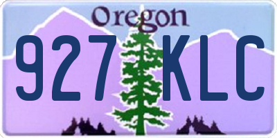 OR license plate 927KLC
