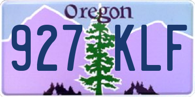 OR license plate 927KLF