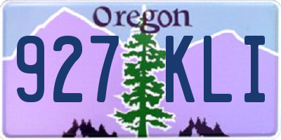 OR license plate 927KLI