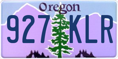 OR license plate 927KLR