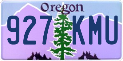 OR license plate 927KMU